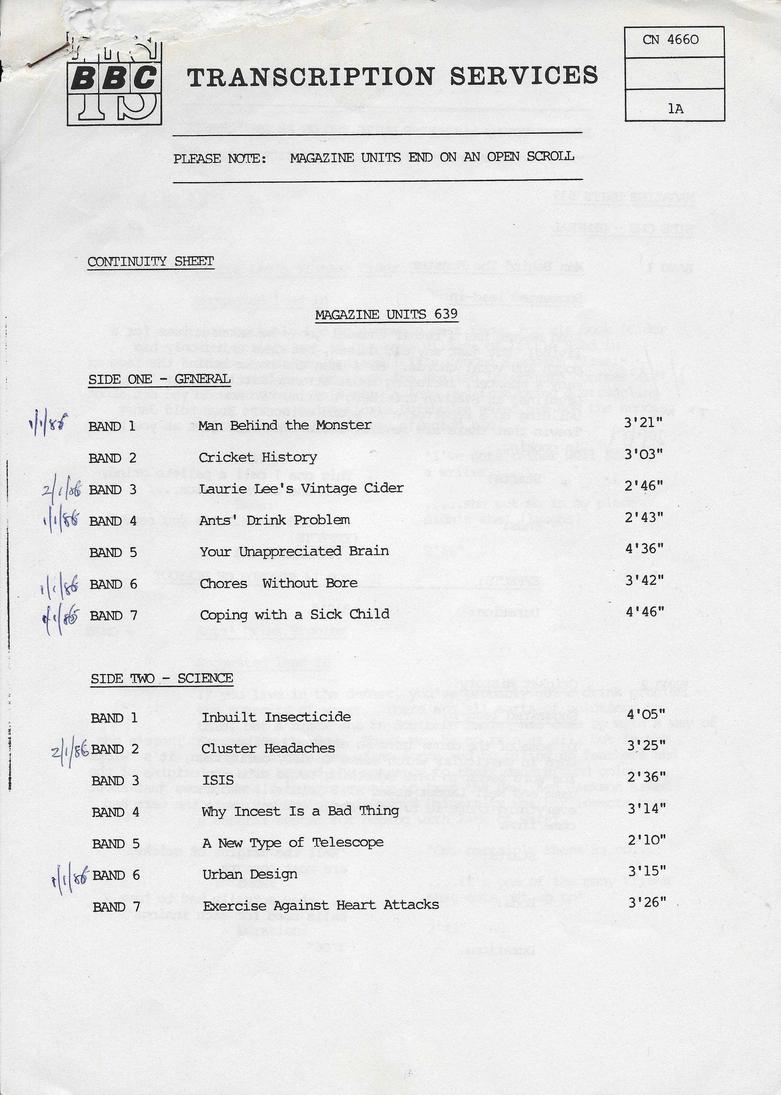 Inserts from CN 4660